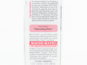 N Scale Micro-Trains MTL 76050 BCOL British Columbia Railway 50' Box Car #5465