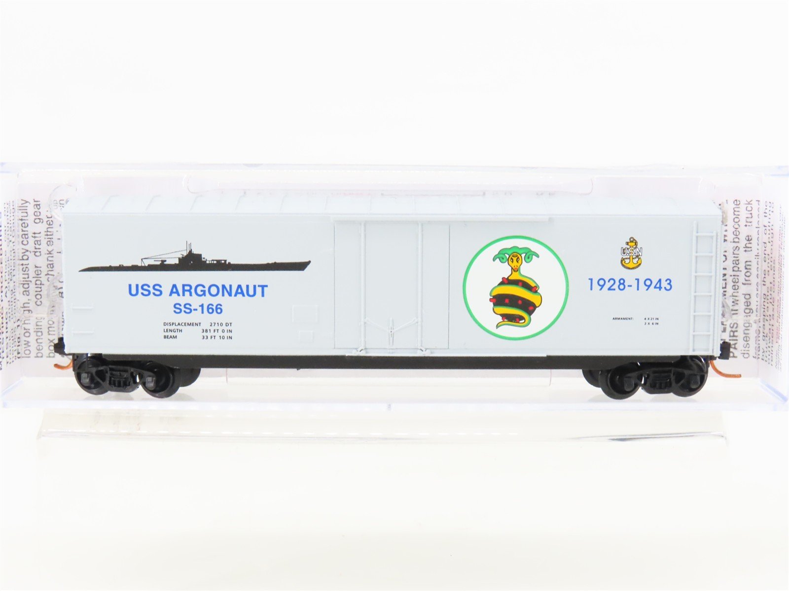 N Scale Micro-Trains MTL 03800408 USS Argonaut 50' Plug Door Box Car #SS-166