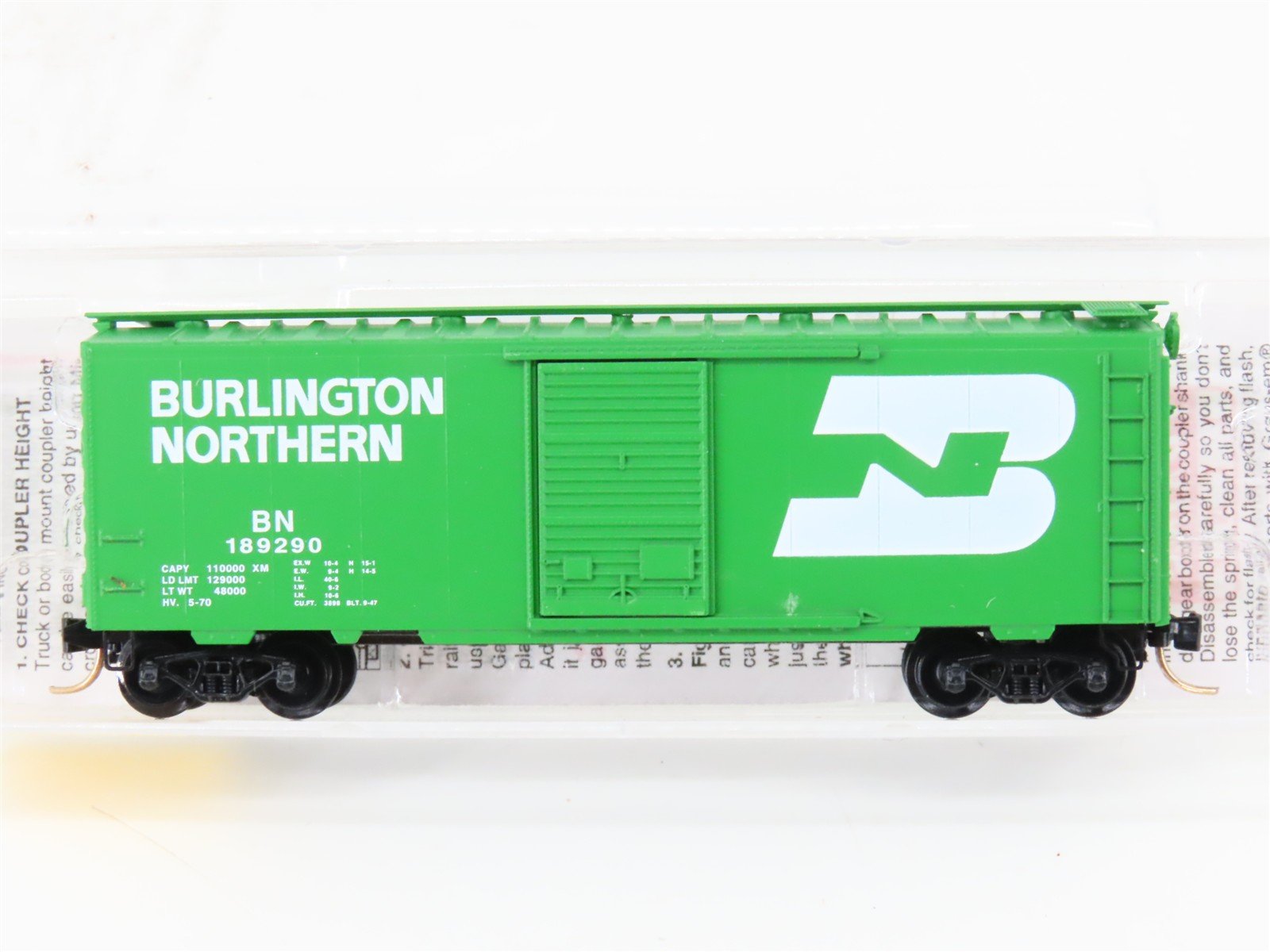 N Scale Micro-Trains MTL 20306/3 BN Burlington Northern 40' Box Car #189290
