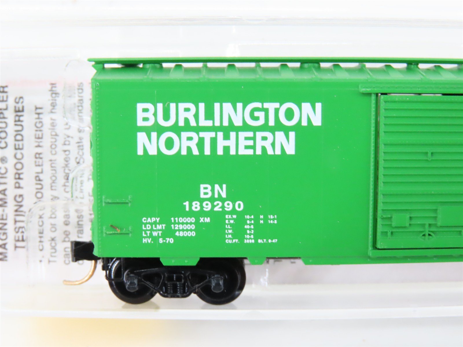 N Scale Micro-Trains MTL 20306/3 BN Burlington Northern 40' Box Car #189290