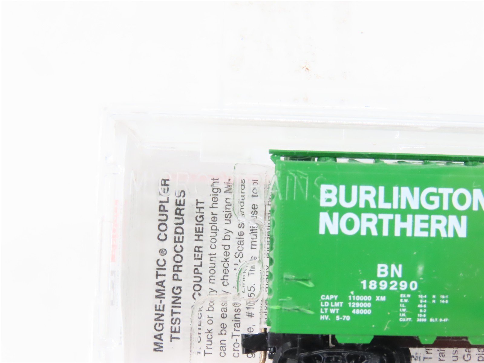 N Scale Micro-Trains MTL 20306/3 BN Burlington Northern 40' Box Car #189290
