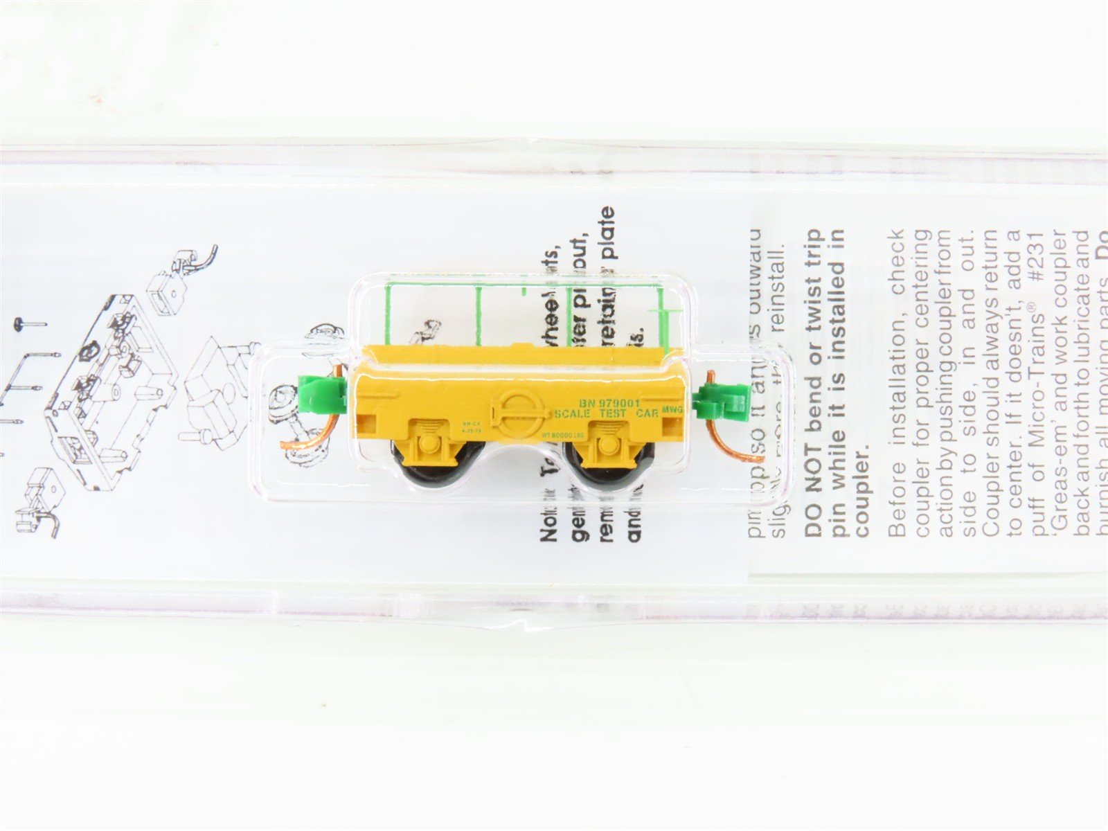 N Scale Micro-Trains MTL 12100070 BN Burlington Northern Scale Test Car #979001
