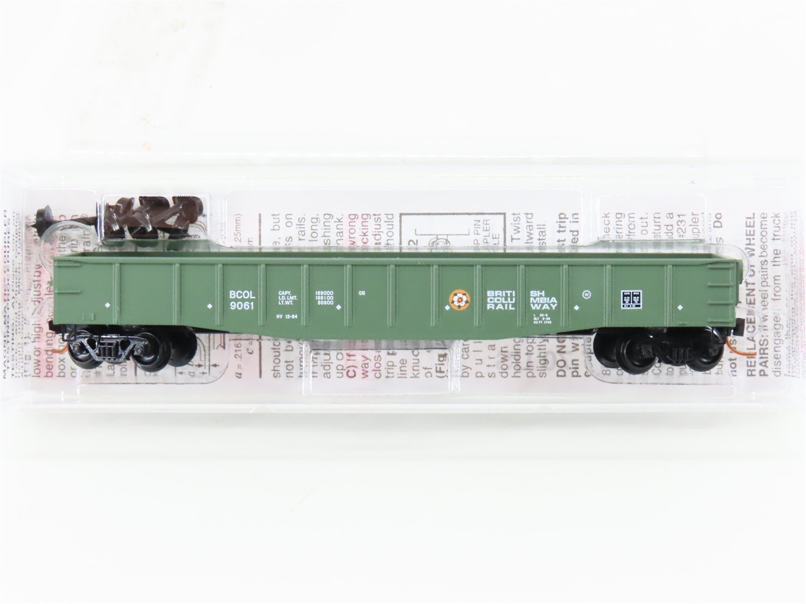 N Micro-Trains MTL 10500050 BCOL British Columbia Railway 50' Gondola #9061