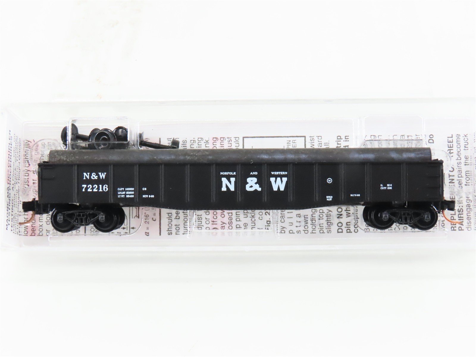 N Scale Micro-Trains MTL 04600190 N&W Norfolk & Western 50' Gondola #72216