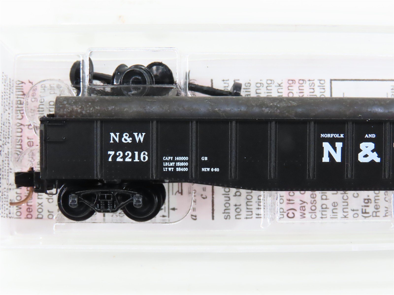 N Scale Micro-Trains MTL 04600190 N&W Norfolk & Western 50' Gondola #72216