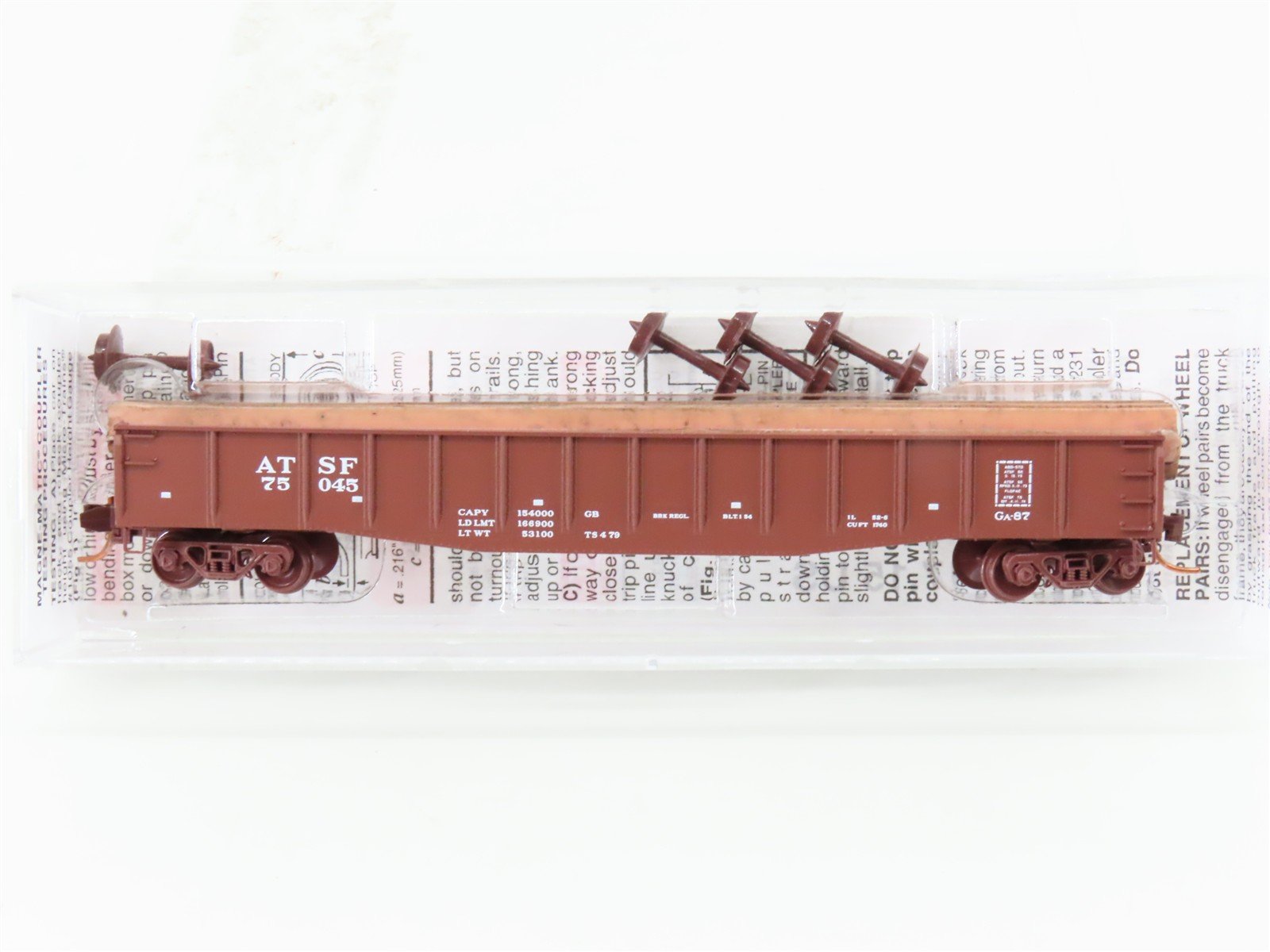N Scale Micro-Trains MTL 04600080 ATSF Santa Fe Railroad 50' Gondola #75045