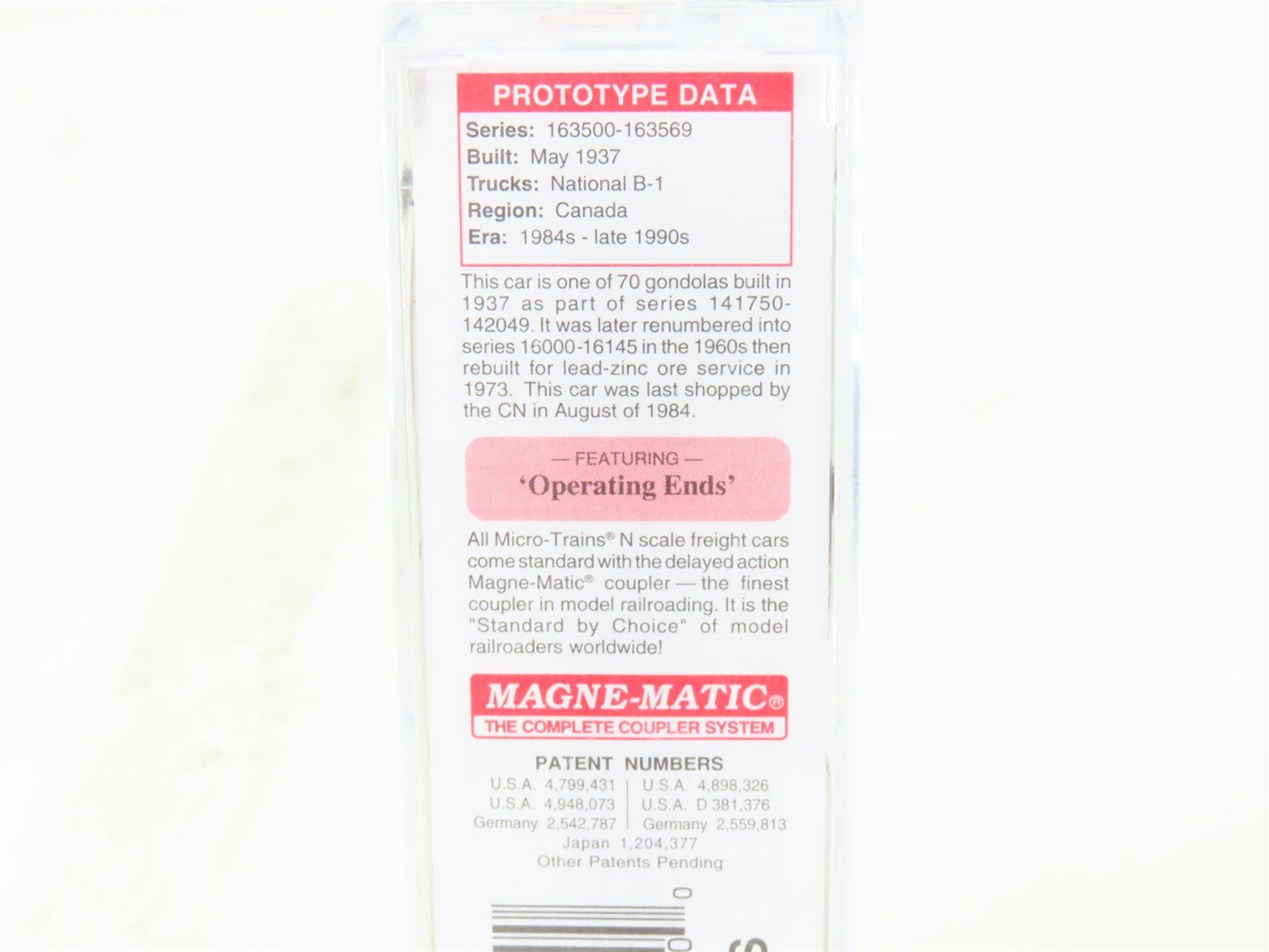 N Scale Micro-Trains MTL 04800120 CN Canadian National 50' Gondola #163553