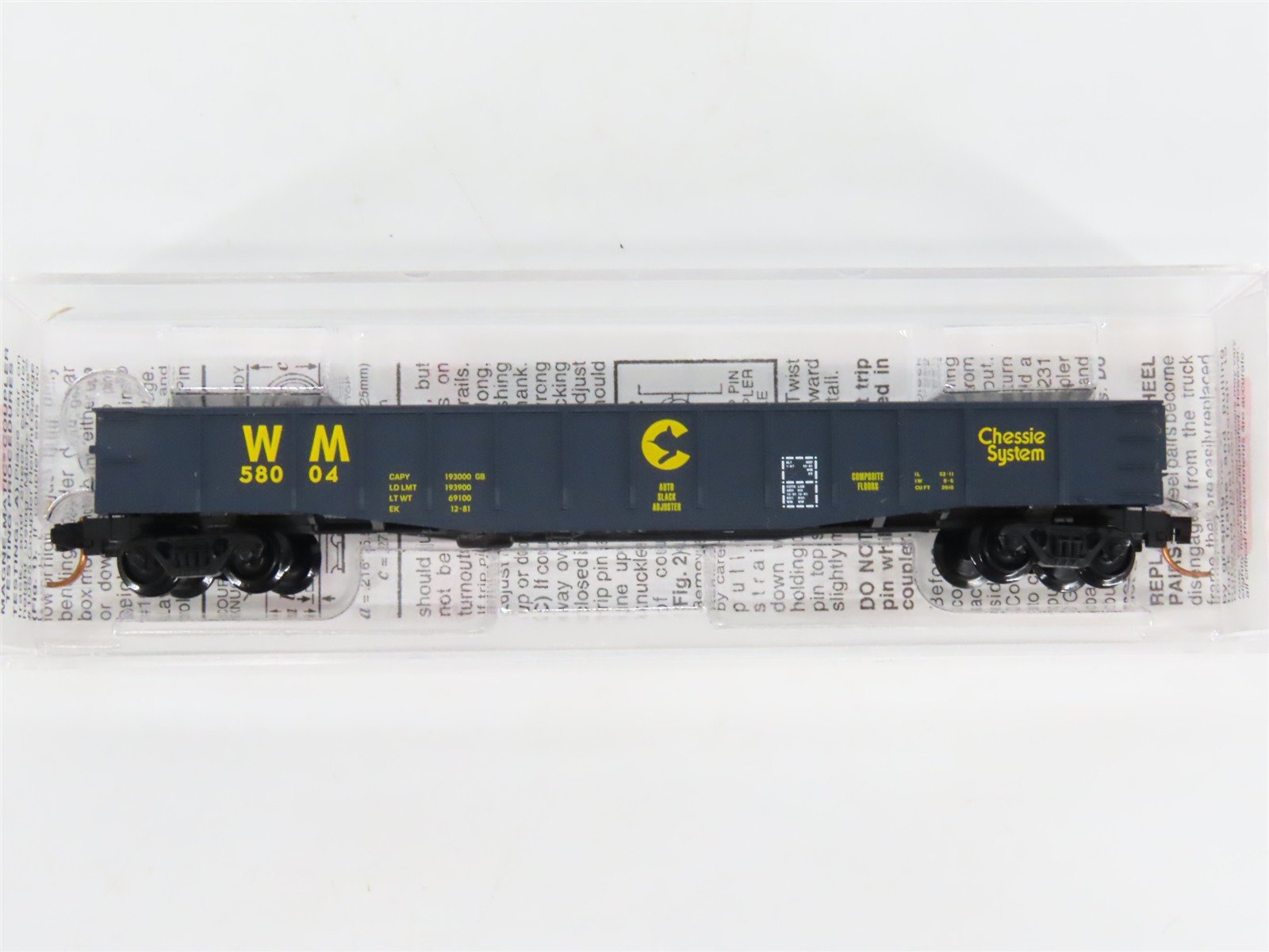 N Scale Micro-Trains MTL 105070 WM Chessie System 50' Open Gondola #58004