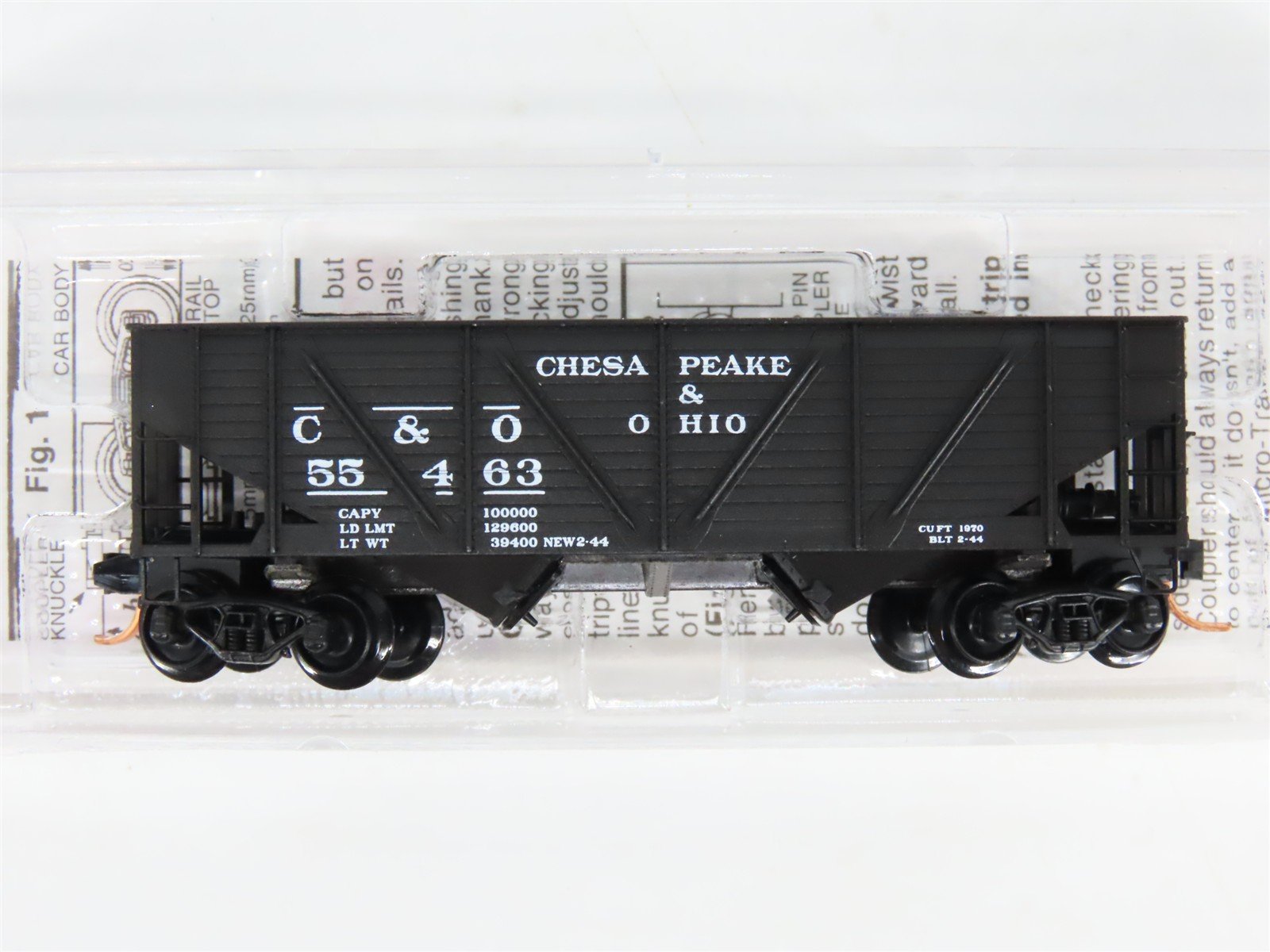 N Scale Micro-Trains MTL 57070 C&O Chesapeake & Ohio 2-Bay Hopper #55463