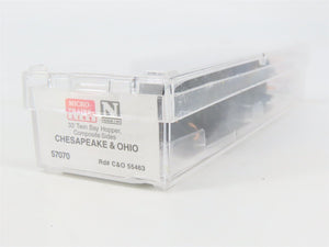 N Scale Micro-Trains MTL 57070 C&O Chesapeake & Ohio 2-Bay Hopper #55463