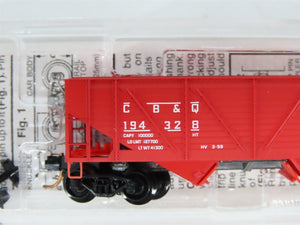 N Scale Micro-Trains MTL 57020 CB&Q Burlington Route 2-Bay Hopper #194328