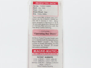 N Scale Micro-Trains MTL 57020 CB&Q Burlington Route 2-Bay Hopper #194328