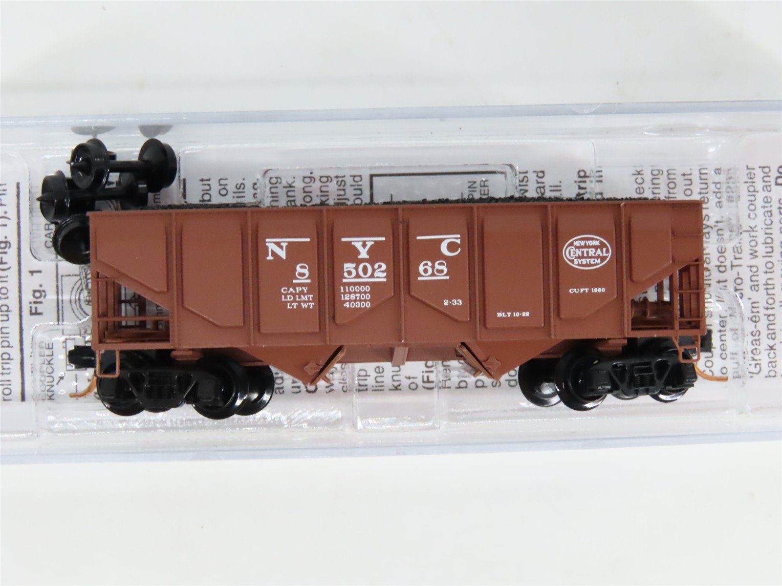 N Scale Micro-Trains MTL 08500021 NYC New York Central 2-Bay Open Hopper #850268