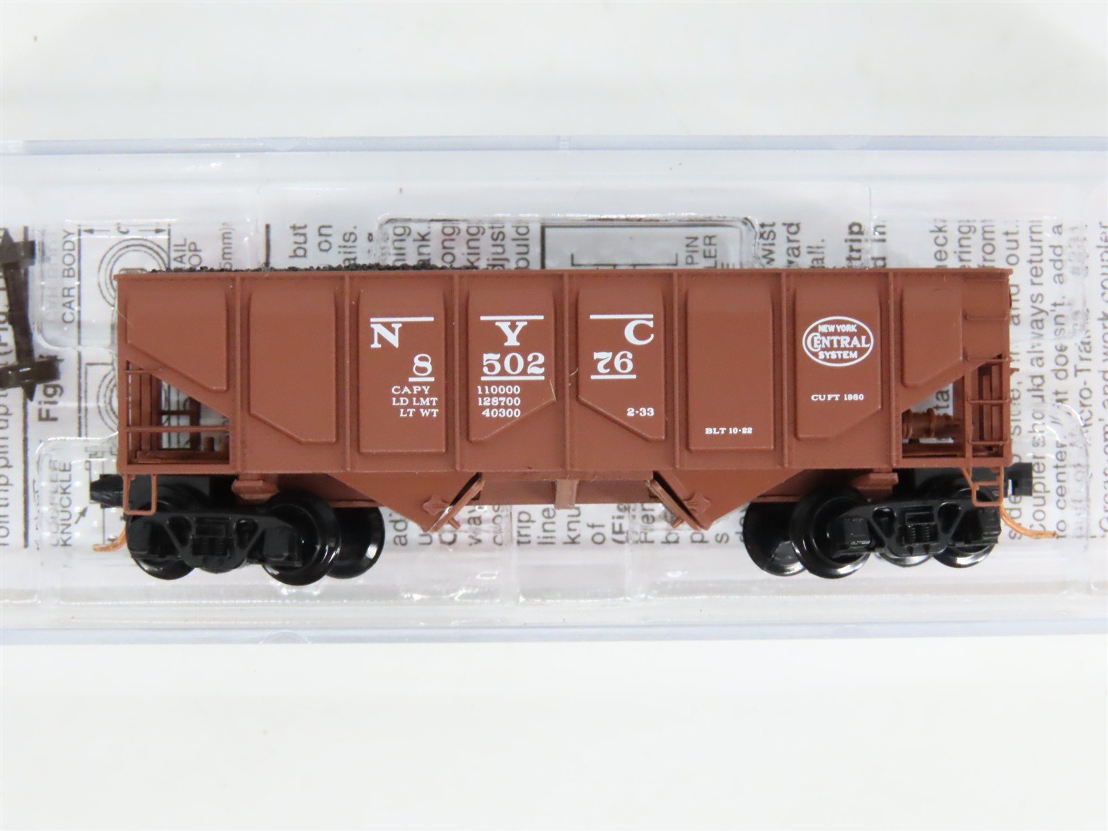 N Scale Micro-Trains MTL 08500022 NYC New York Central 2-Bay Hopper #850276