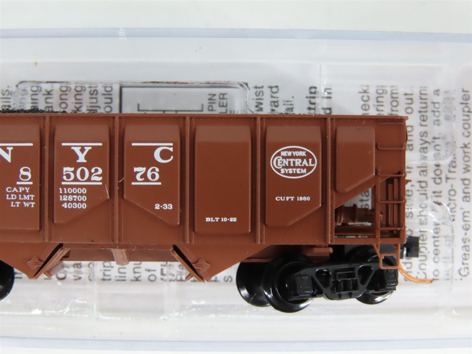 N Scale Micro-Trains MTL 08500022 NYC New York Central 2-Bay Hopper #850276