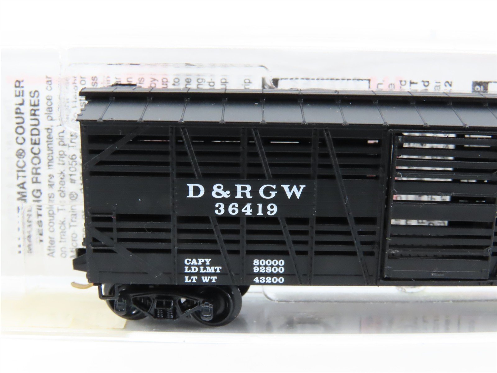 N Scale Micro-Trains MTL 35090 D&RGW Rio Grande 40' Despatch Stock Car #36419