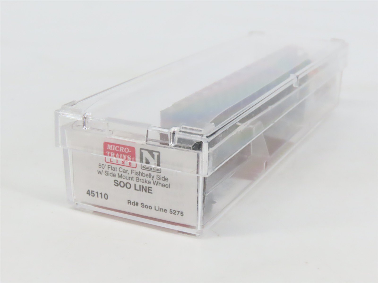 N Scale Micro-Trains MTL 45110 SOO Line 50' Fishbelly Side Flat Car #5275
