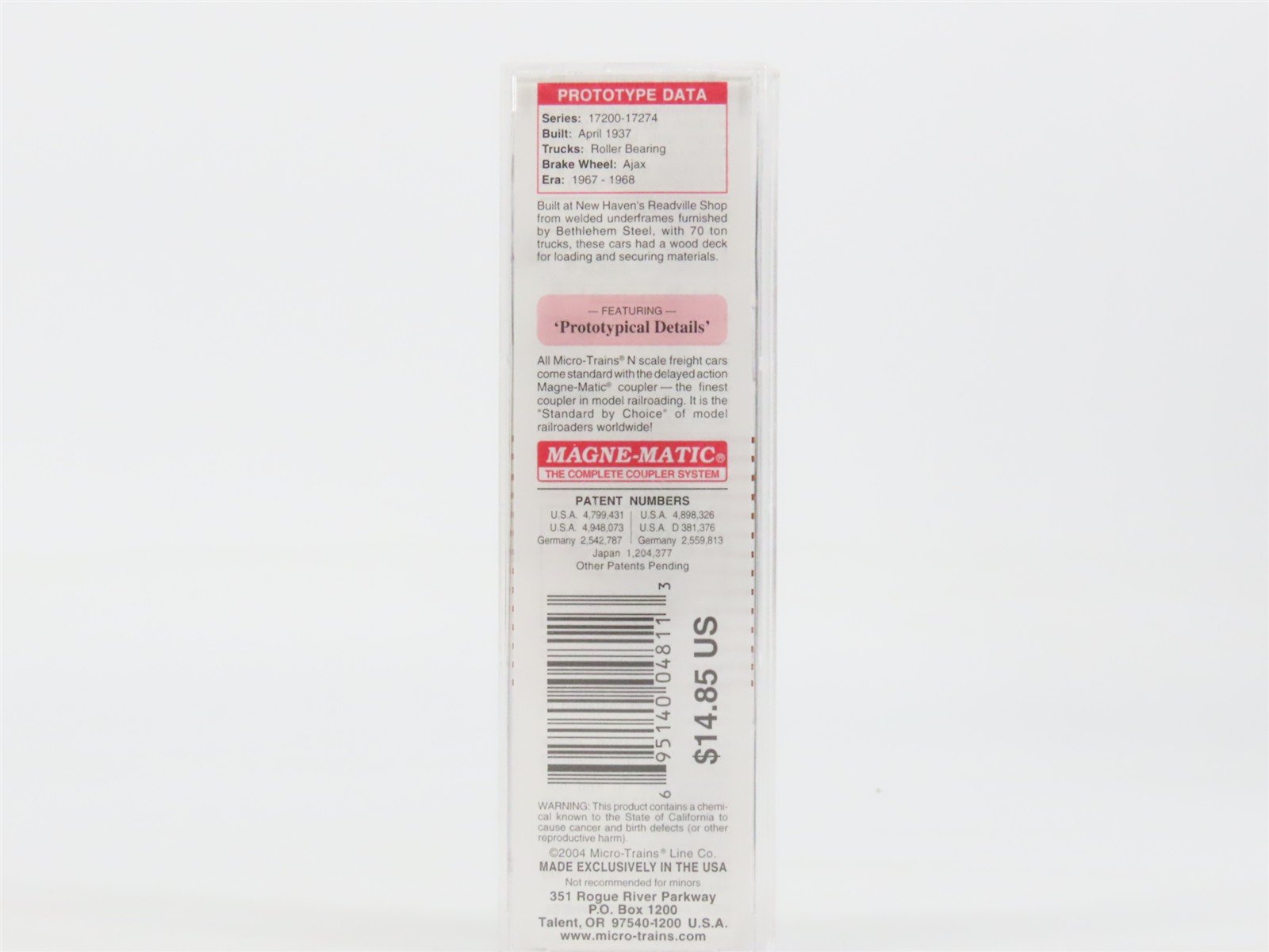 N Scale Micro-Trains MTL 45270 NH New Haven 50' Flat Car #17208 w/ Load