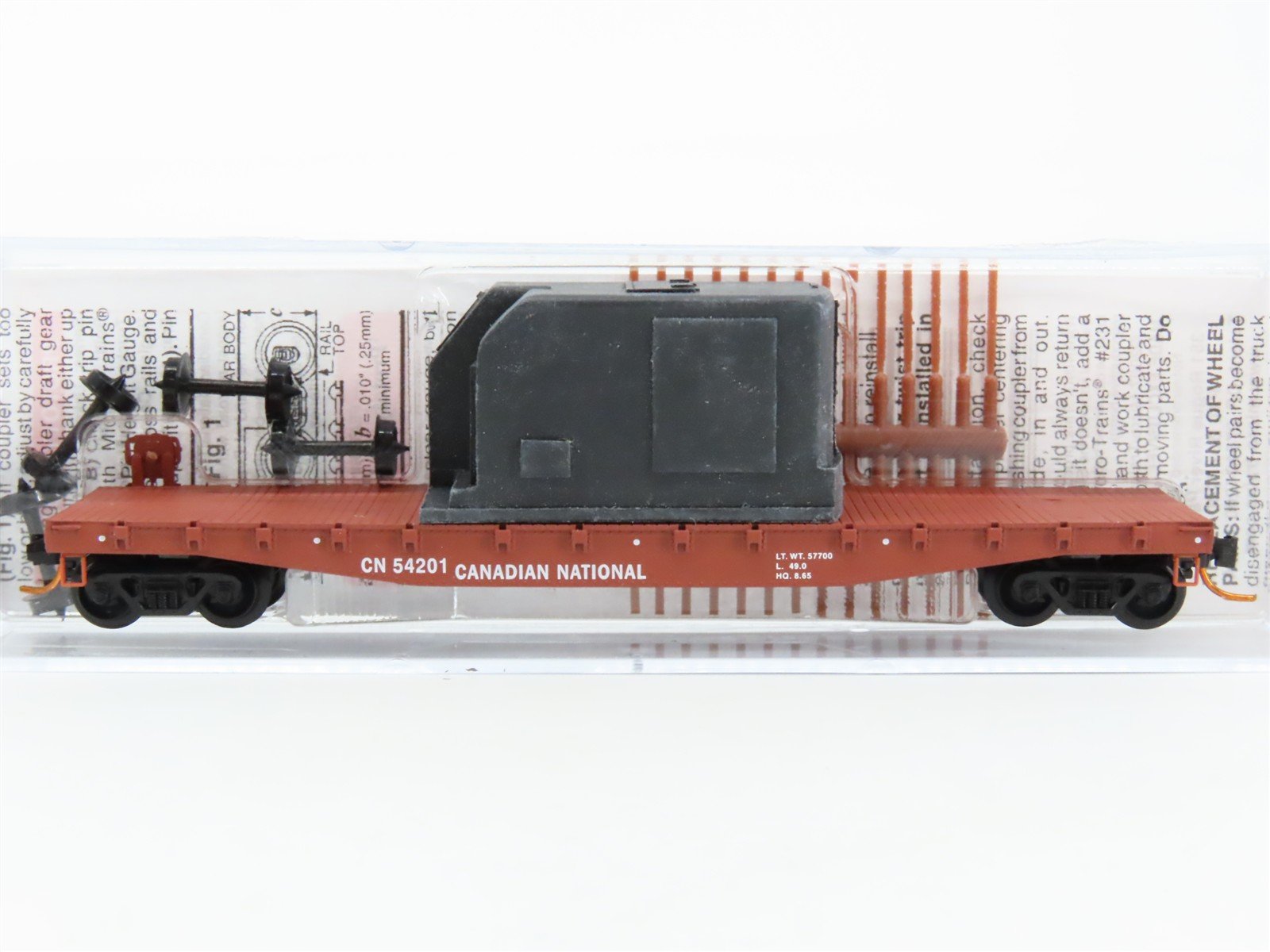 N Micro-Trains MTL 04500320 CN Canadian National 50' Flat Car #54201 w/ Load