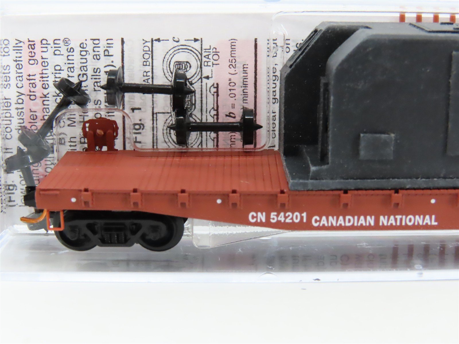N Micro-Trains MTL 04500320 CN Canadian National 50' Flat Car #54201 w/ Load
