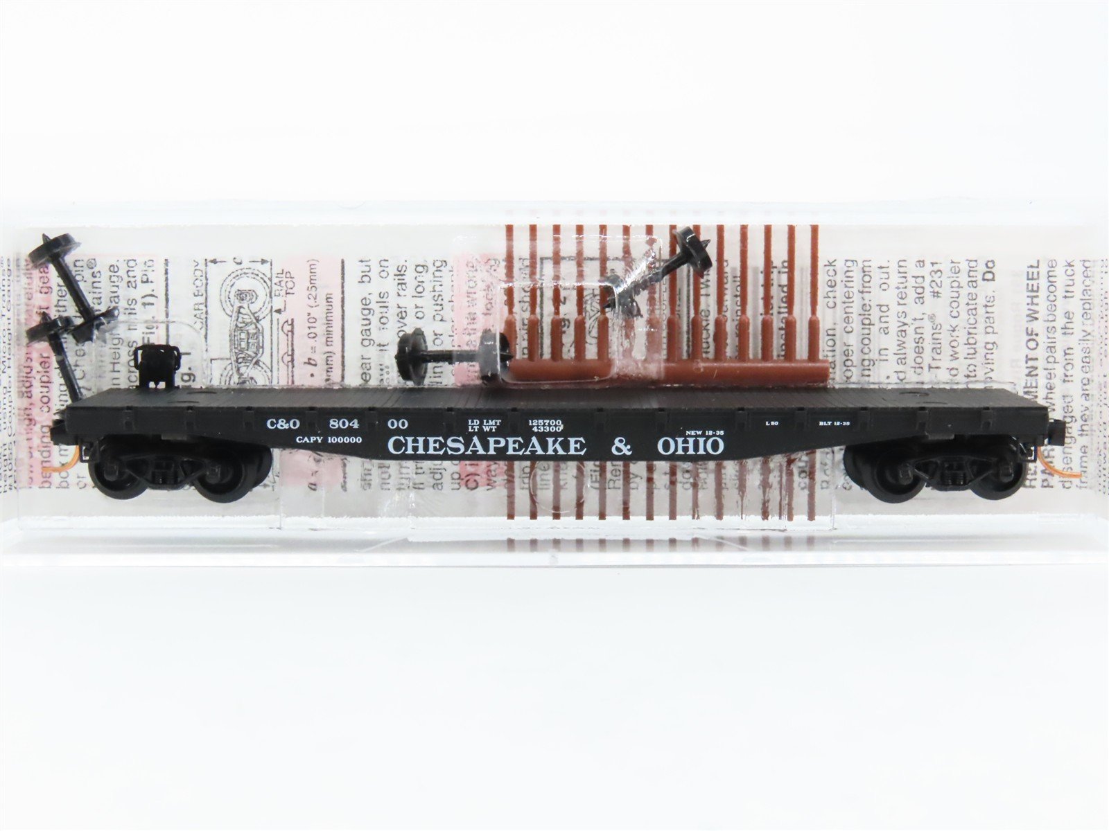 N Scale Micro-Trains MTL 45100 C&O Chesapeake & Ohio 50' Flat Car #80400