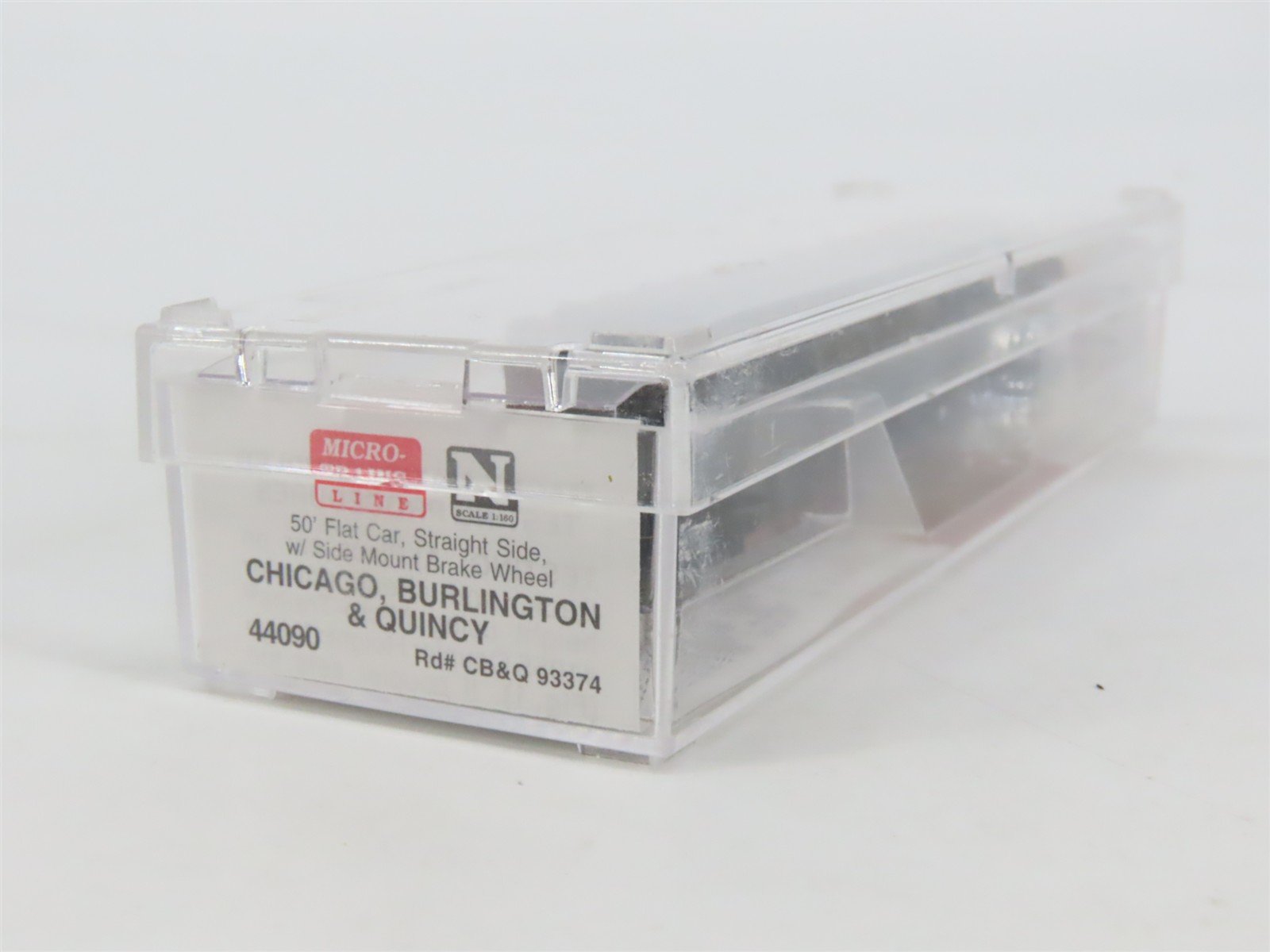 N Scale Micro-Trains MTL 44090 CB&Q Burlington Route 50' Flat Car #93374