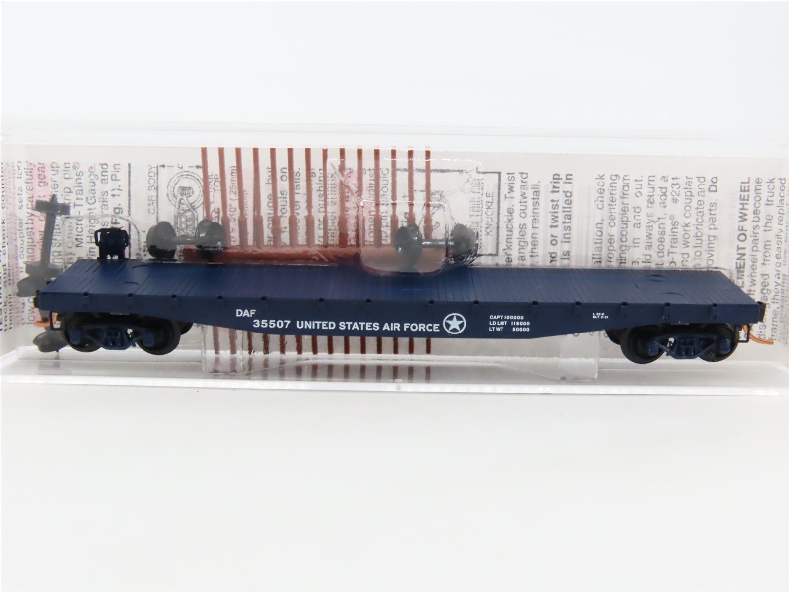 N Scale Micro-Trains MTL 45190 DAF United States Air Force 50' Flat Car #35507