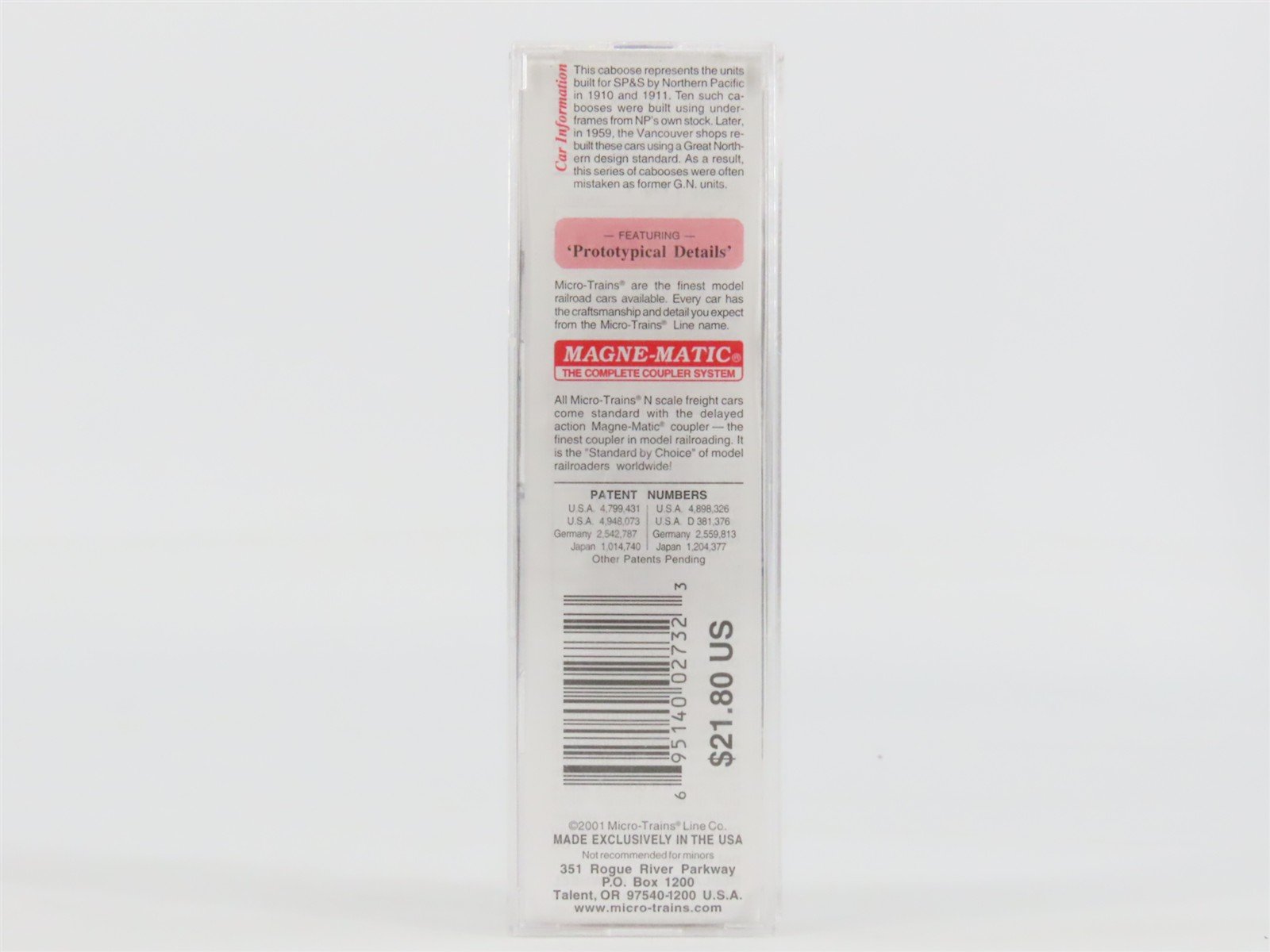 N Scale Micro-Trains MTL 51060 SP&S Spokane Portland & Seattle 34' Caboose #724