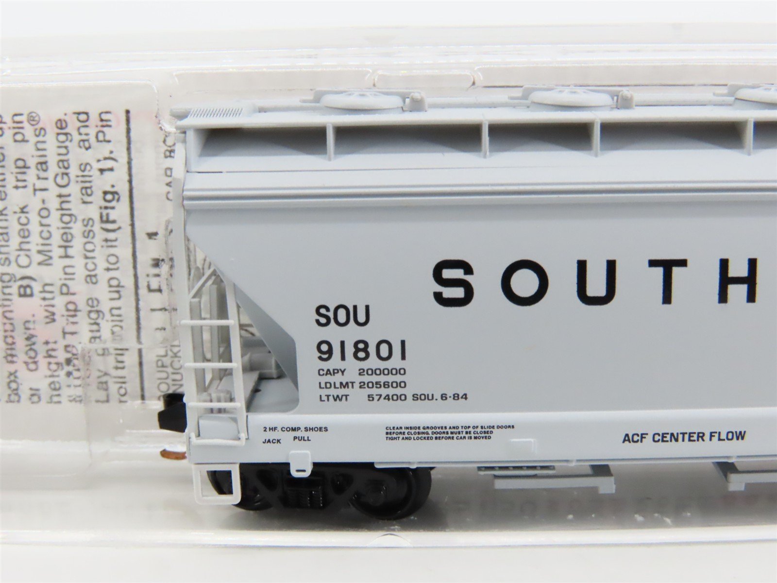 N Scale Micro-Trains MTL 92120 SOU Southern 2-Bay Covered Hopper #91801