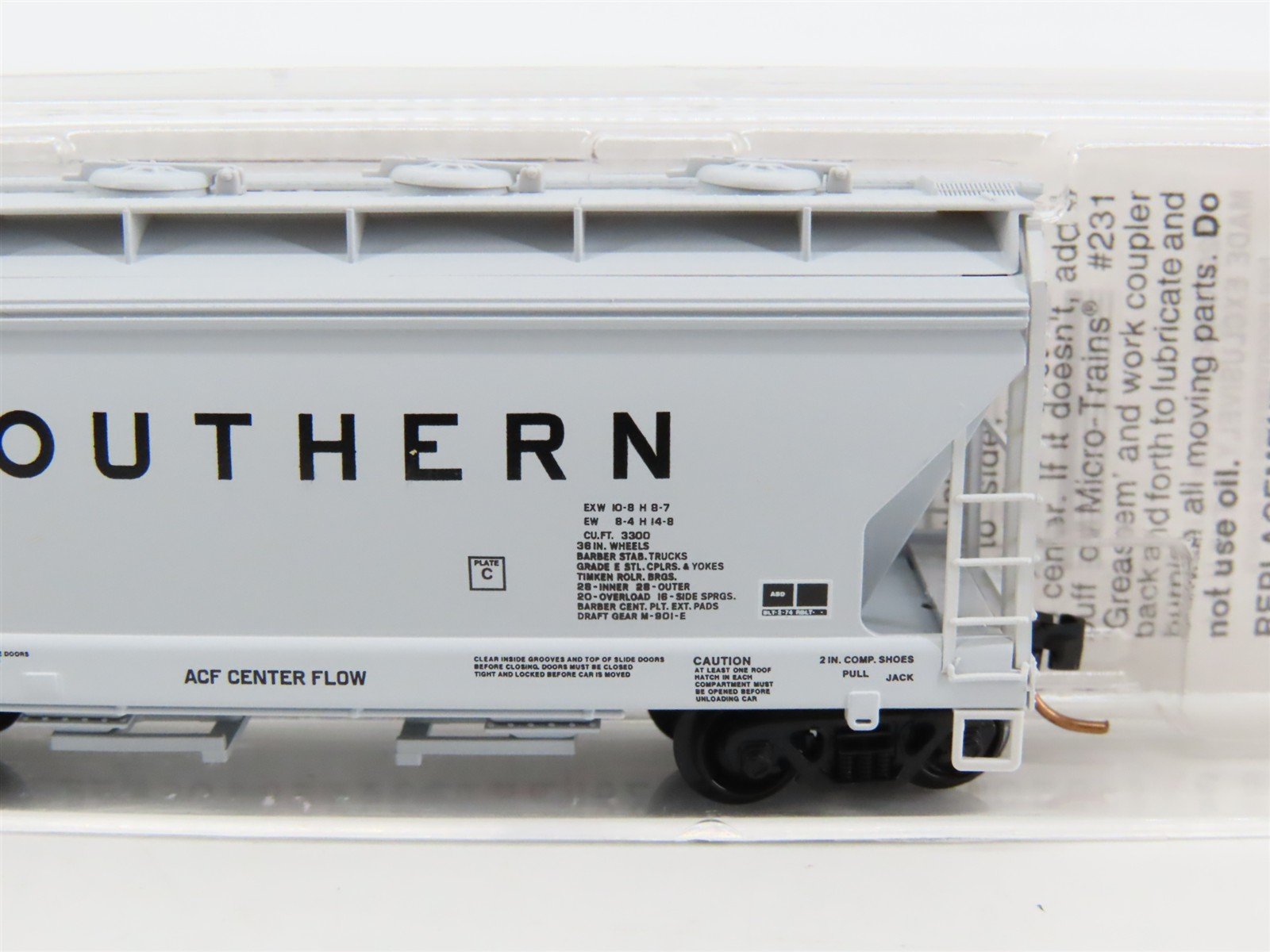 N Scale Micro-Trains MTL 92120 SOU Southern 2-Bay Covered Hopper #91801