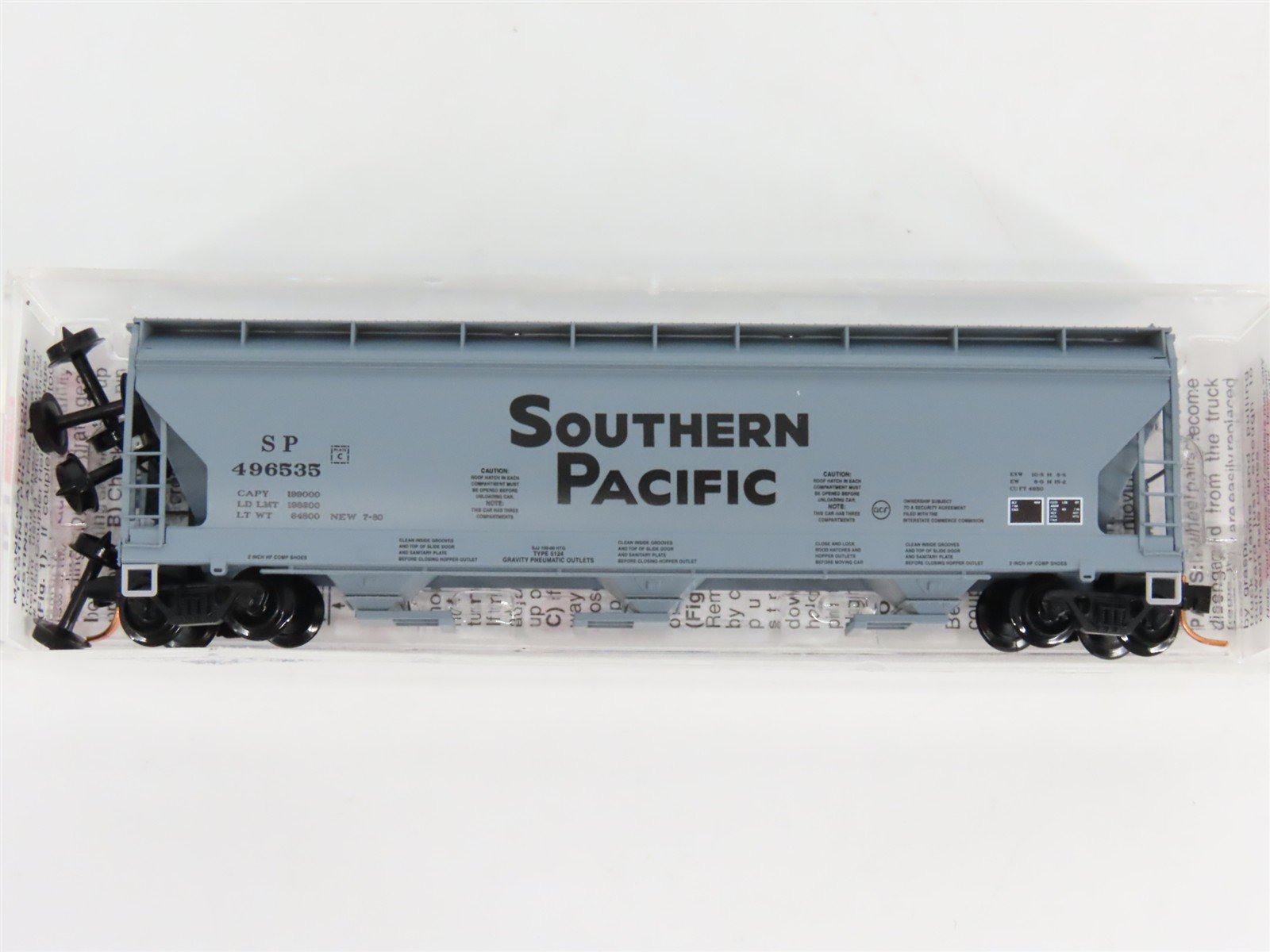 N Scale Micro-Trains MTL 94040 SP Southern Pacific 3-Bay Covered Hopper #496535