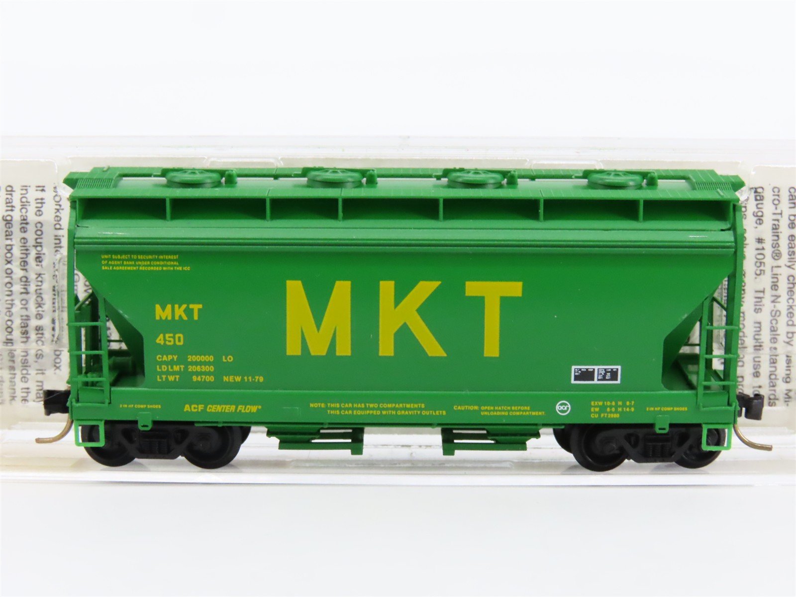 N Scale Micro-Trains MTL 92040 MKT 2-Bay Covered Centerflow Hopper #450