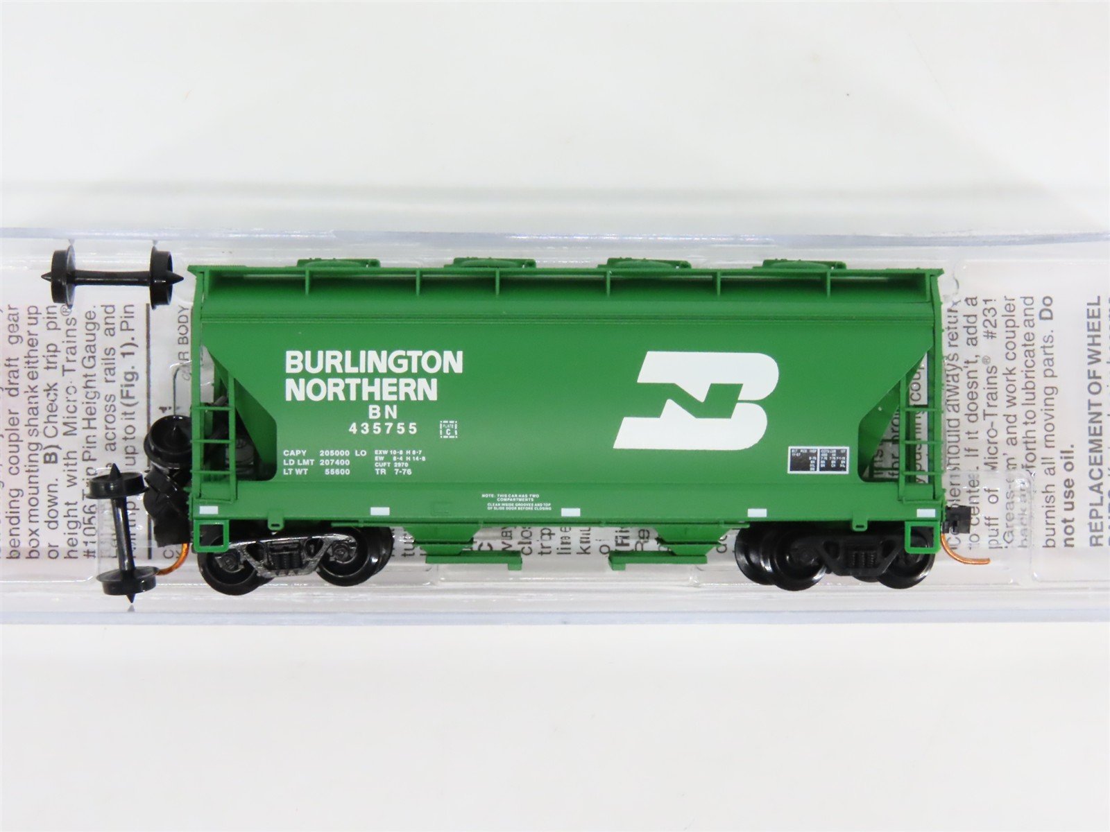 N Scale Micro-Trains MTL 09200080 BN Burlington Northern 2-Bay Hopper #435755