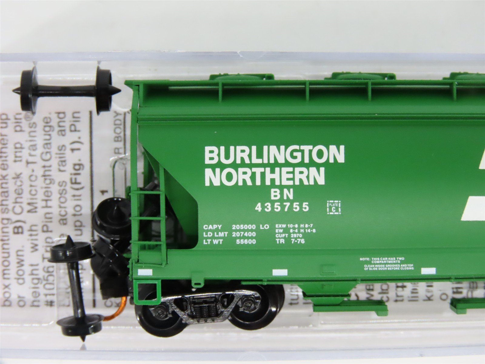 N Scale Micro-Trains MTL 09200080 BN Burlington Northern 2-Bay Hopper #435755