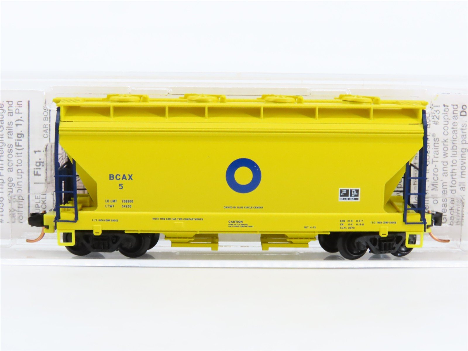 N Scale Micro-Trains MTL 92140 BCAX Blue Circle Cement 2-Bay Covered Hopper #5