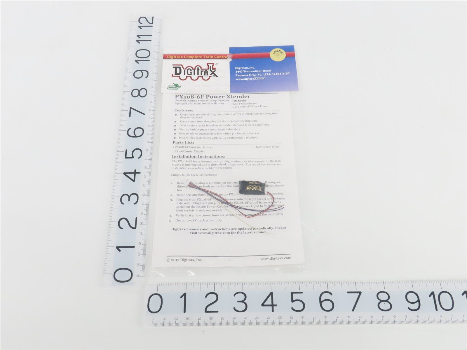 Digitrax PX108-6F Power Xtender for 1 Amp HO Scale Digitrax Series 6 Decoders