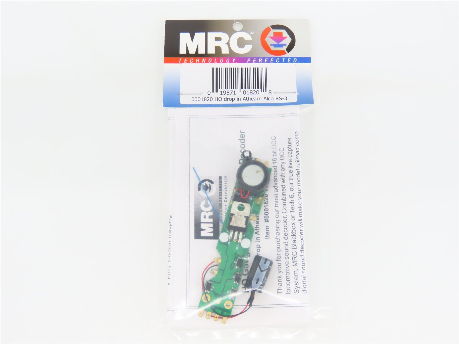 MRC 0001820 DCC Sound Decoder w/ Speaker for HO Athearn RS-3 Diesels