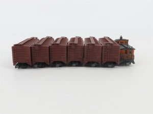 N TR Shops LI Long Island RS3 Diesel #1551 w/ 7 Caboose & Boxcars Pro Custom Set