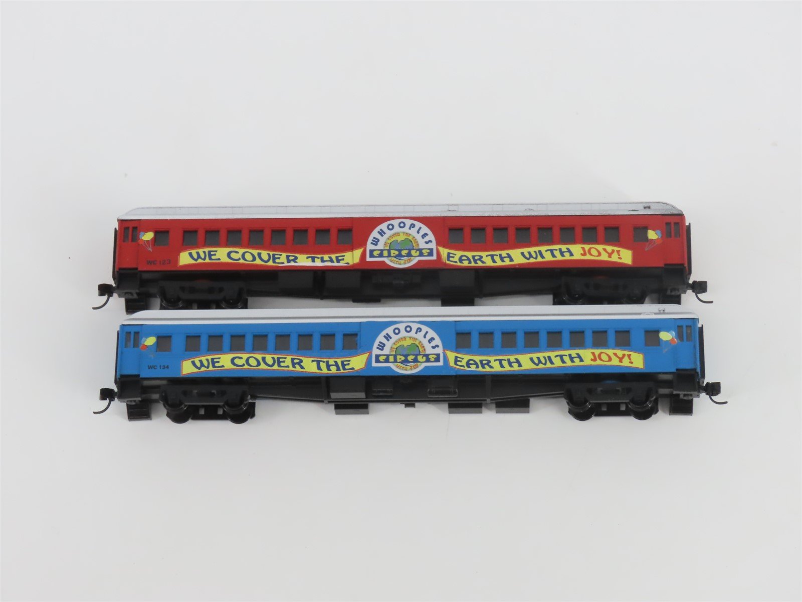 N Scale TR Shops Whooples Circus Coach Passenger Car 4-Pack Pro Custom
