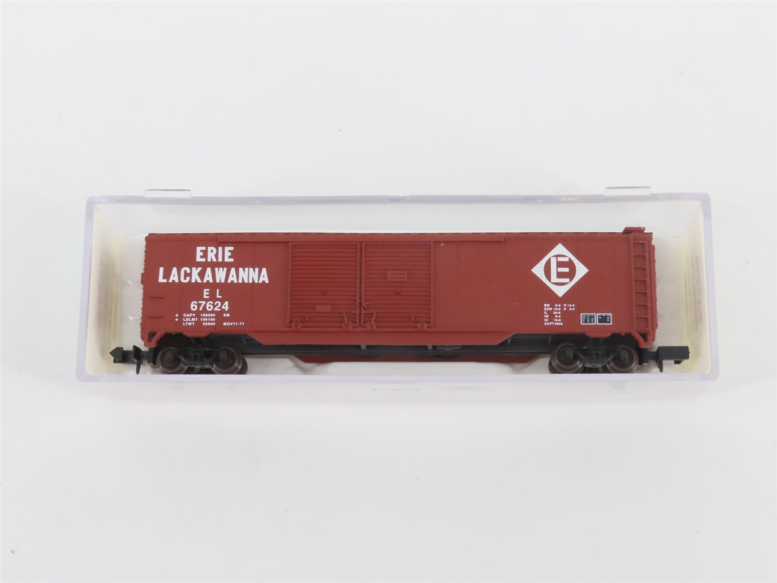 N Scale Atlas 36291 EL Erie Lackawanna 50' Double Door Boxcar #67624
