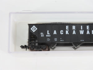 N Scale Atlas 32701 EL Erie Lackawanna 90 Ton 3-Bay Hopper Car #33663