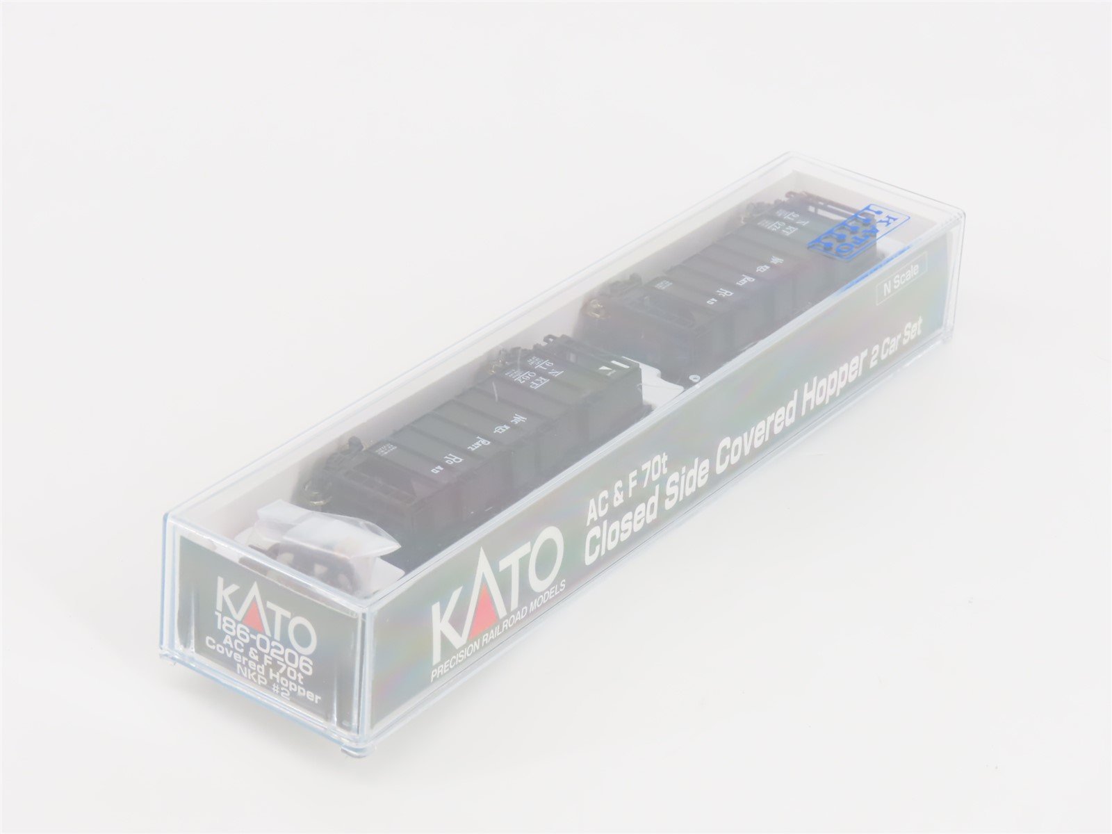 N Scale Kato 186-0206 NKP Railway ACF 70ton Covered Hopper 2-Car Pack #2