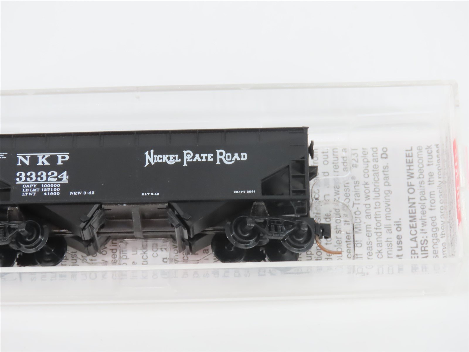 N Scale Micro-Trains MTL 87020 NKP Nickel Plate Road 33' Twin Bay Hopper #33324