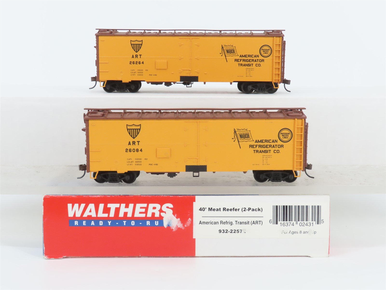 HO Walthers 932-22572 ART American Refrigerator 40' Steel Meat Reefers 2-Pack