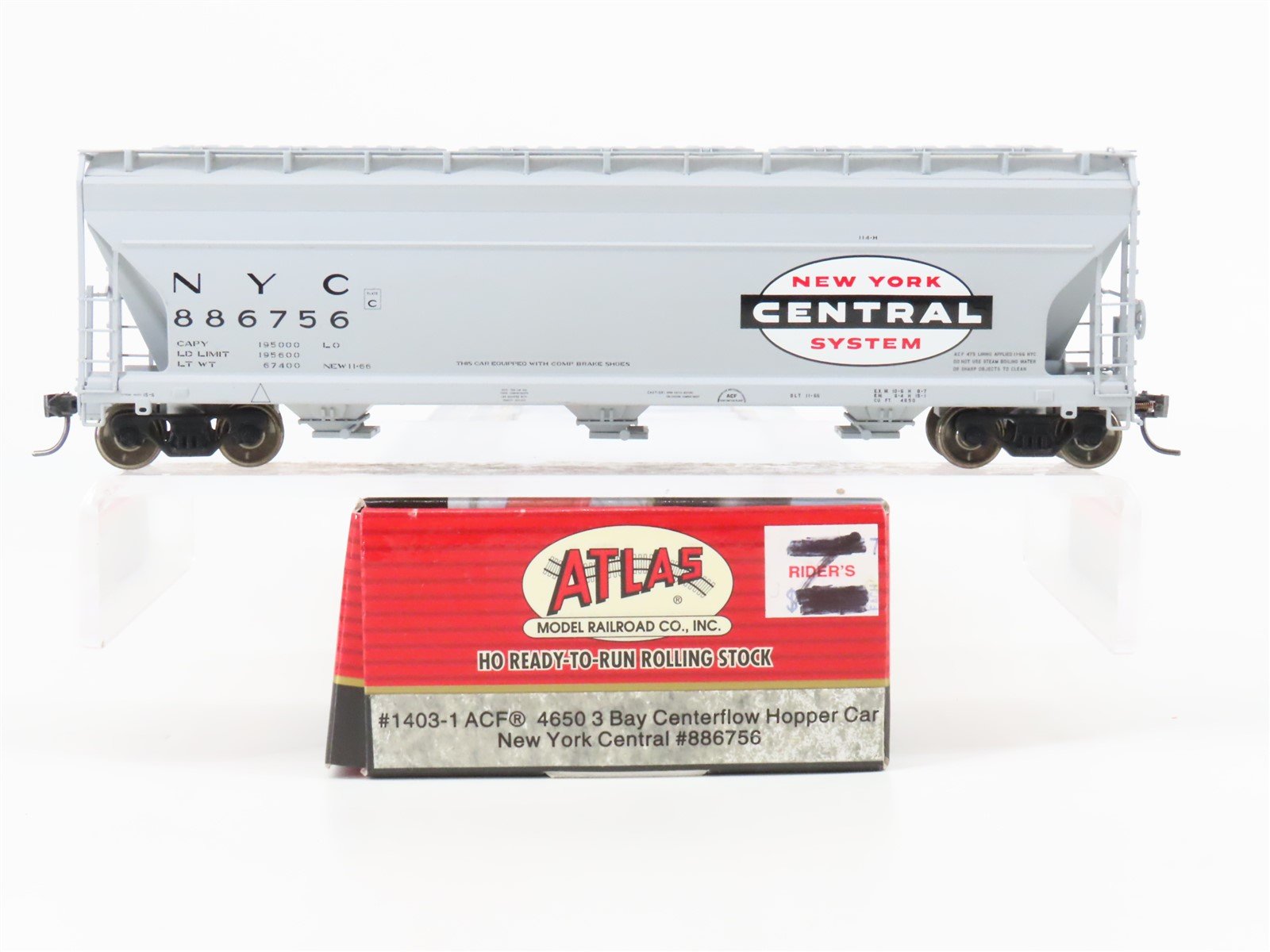 HO Scale Atlas 1403-1 NYC New York Central 3-Bay Centerflow Hopper #886756