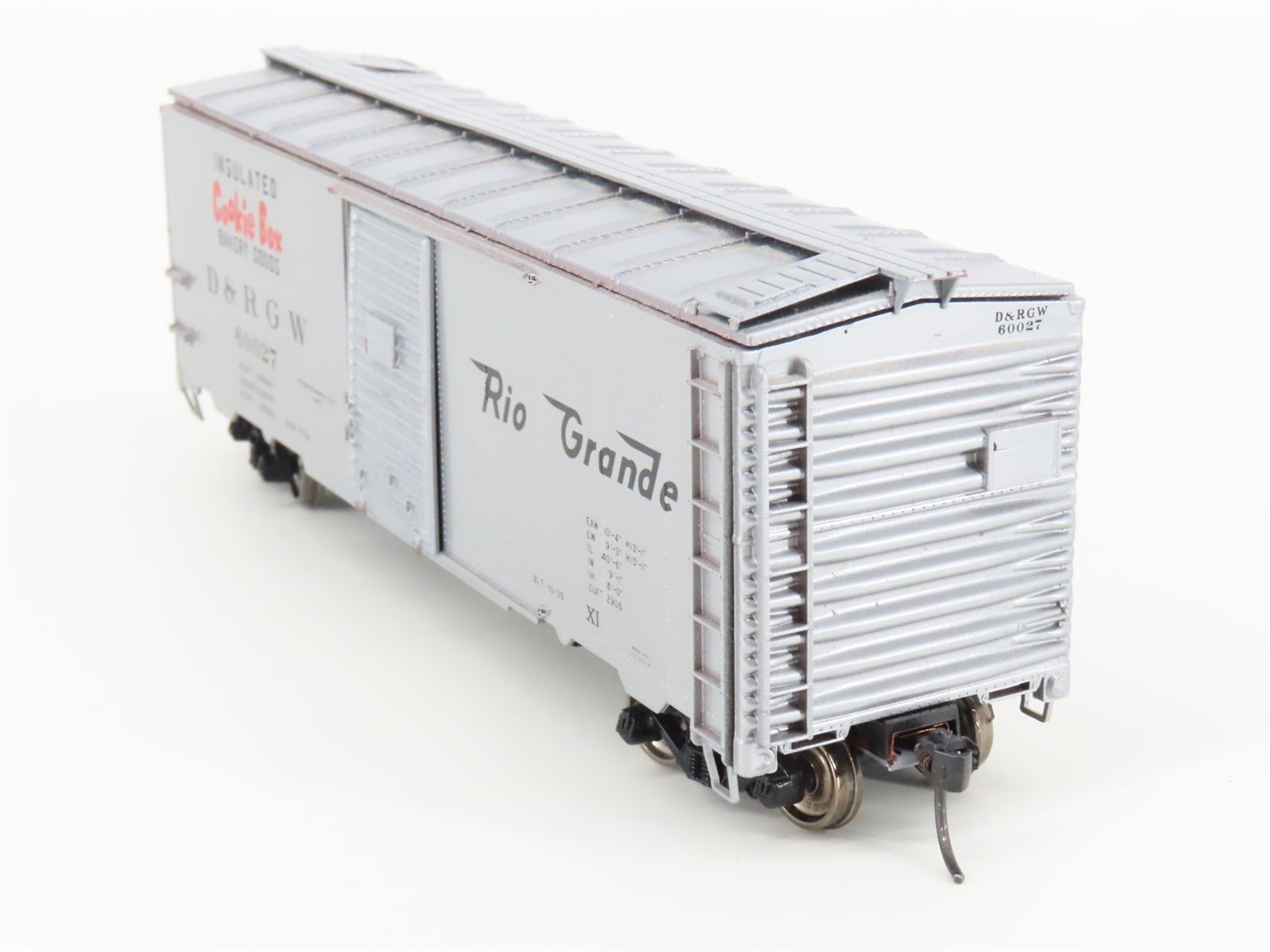HO Scale D&RGW Rio Grande Cookie Box 40' Single Door Box Car #60027
