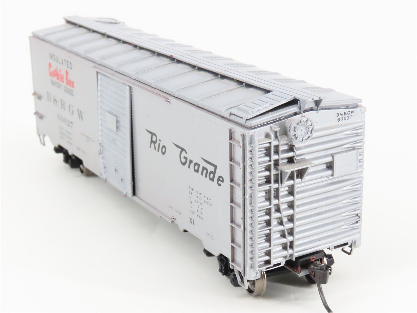 HO Scale D&RGW Rio Grande Cookie Box 40' Single Door Box Car #60027