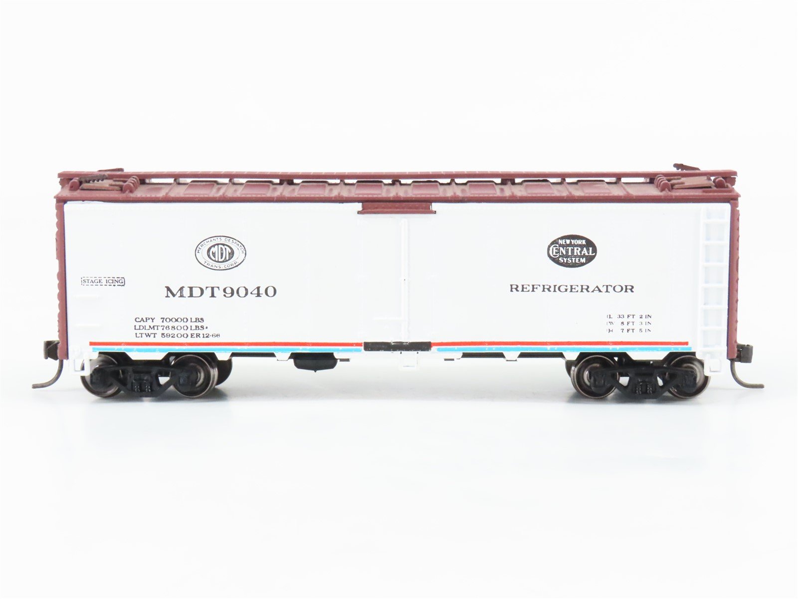 HO Scale Athearn NYC MDT New York Central 40' Ice Bunk Reefer #9040 - BUILT