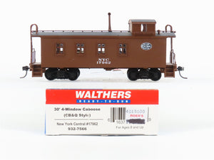 HO Scale Walthers 932-7566 NYC New York Central 30' 4-Window Caboose #17962