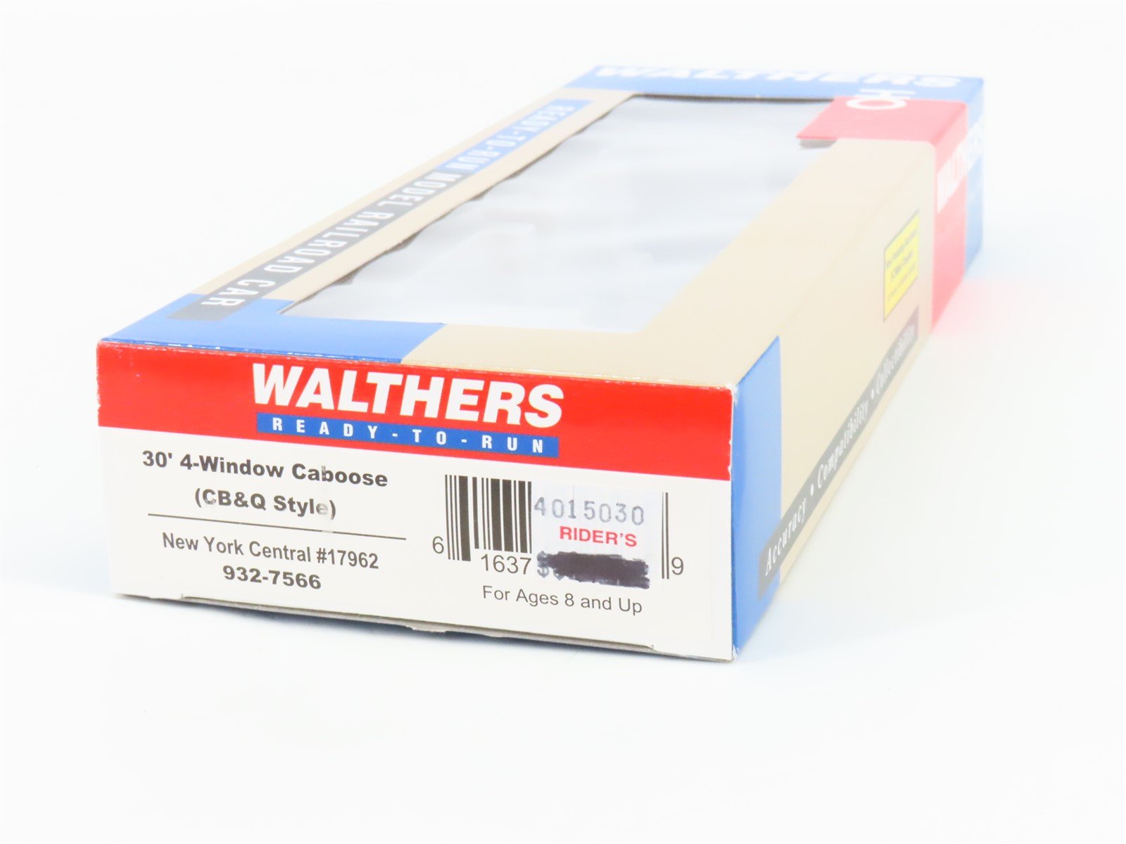 HO Scale Walthers 932-7566 NYC New York Central 30' 4-Window Caboose #17962